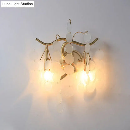 Modern branch design blue & pink glass wall lamp bedroom sconce