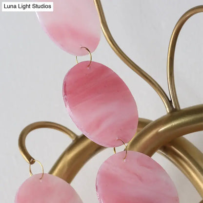 Modern branch design blue & pink glass wall lamp bedroom sconce