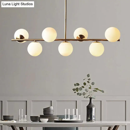 Modern brass 6 globe spherical dining room pendant light