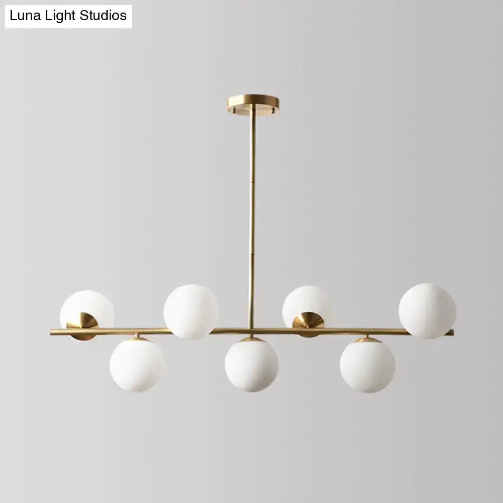 Modern brass 6 globe spherical dining room pendant light