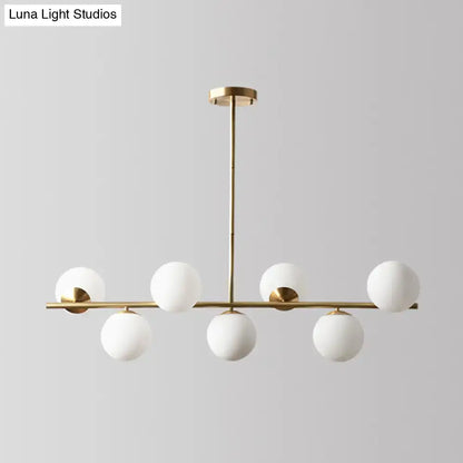 Modern brass 6 globe spherical dining room pendant light