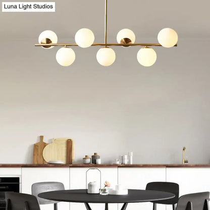 Modern brass 6 globe spherical dining room pendant light