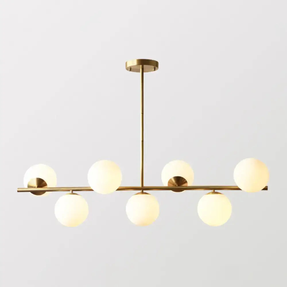 Modern brass 6 globe spherical dining room pendant light