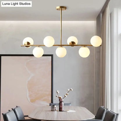 Modern brass 6 globe spherical dining room pendant light