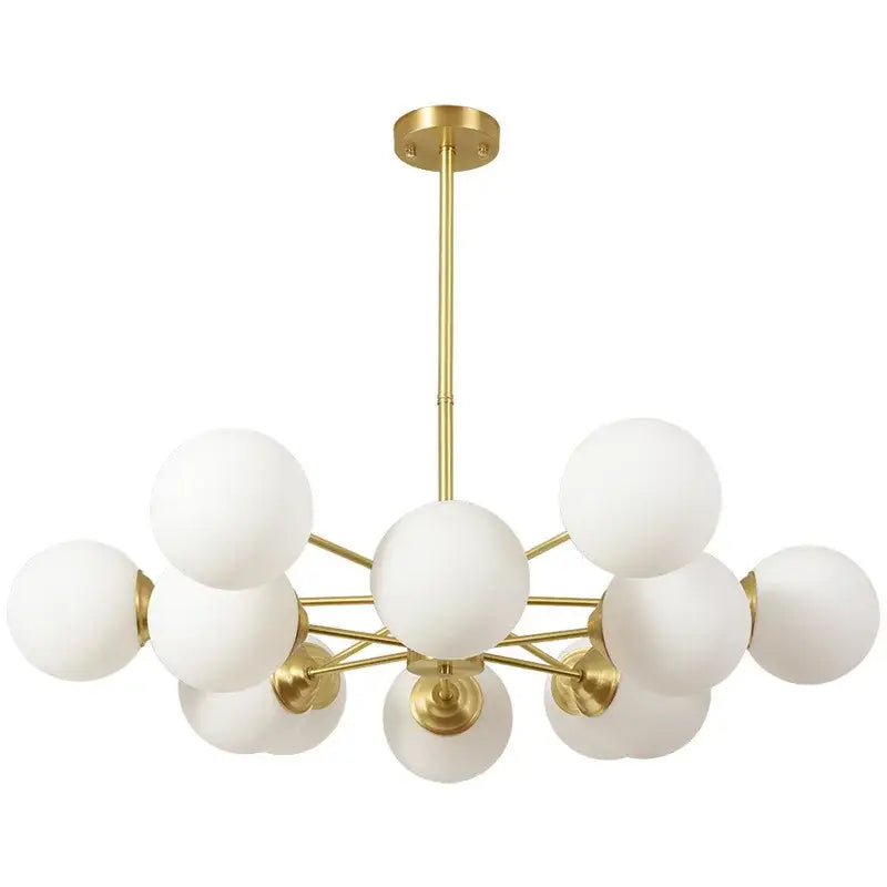 Modern brass 8-light glass ball pendant lights dining room chandelier
