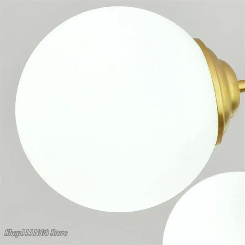 Modern brass 8-light glass ball pendant lights dining room chandelier