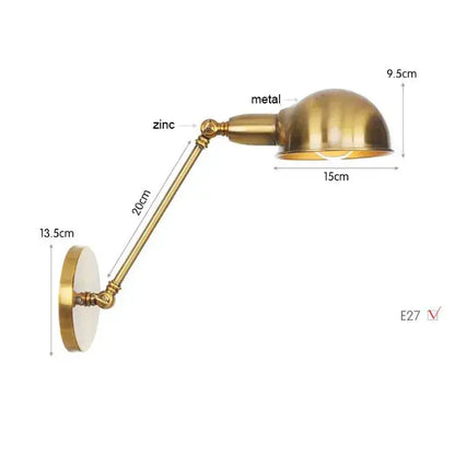Modern brass adjustable arm wall sconces for bedroom decor