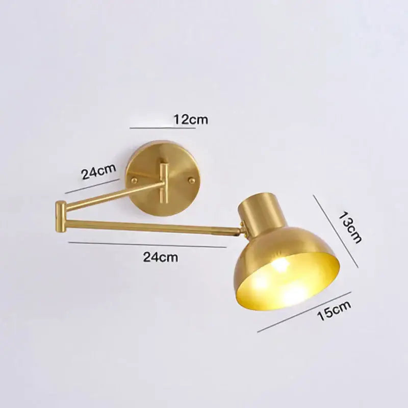 Modern brass adjustable e27 led wall lamp bedroom reading light