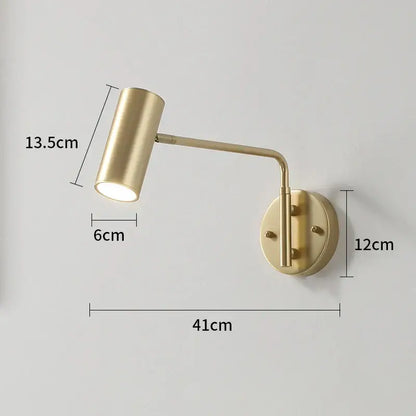 Modern brass adjustable e27 led wall lamp bedroom reading light