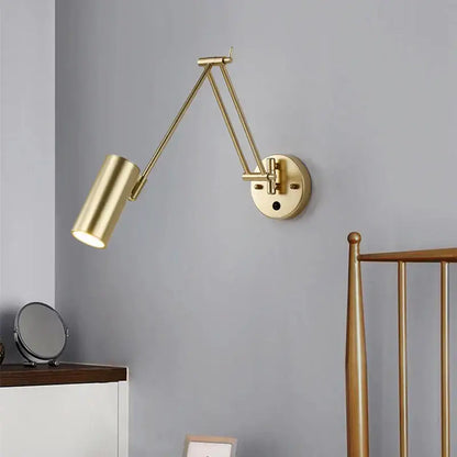 Modern brass adjustable e27 led wall lamp bedroom reading light