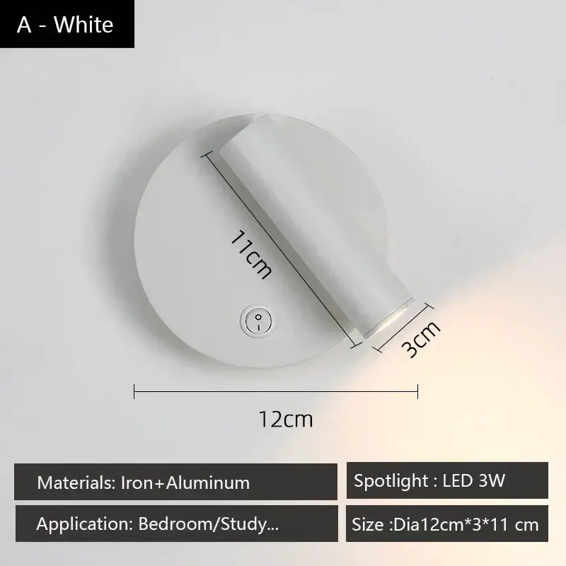 Modern brass adjustable led wall reading lamp bedroom spotlight