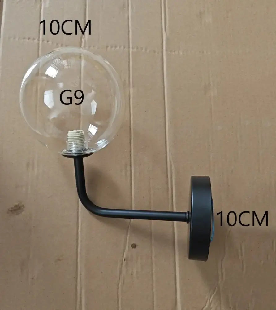 Modern brass amber glass ball wall lamps bedroom light
