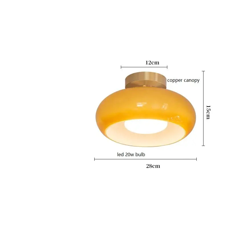 Modern brass and amber glass pendant light – kitchen led lighting