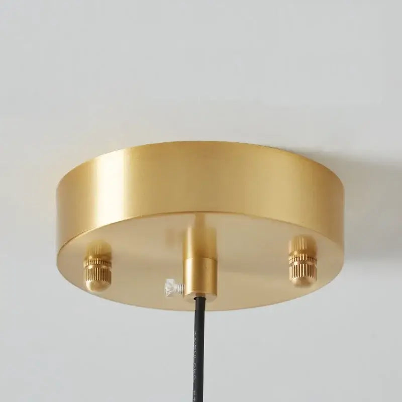 Modern brass and amber glass pendant light – kitchen led lighting