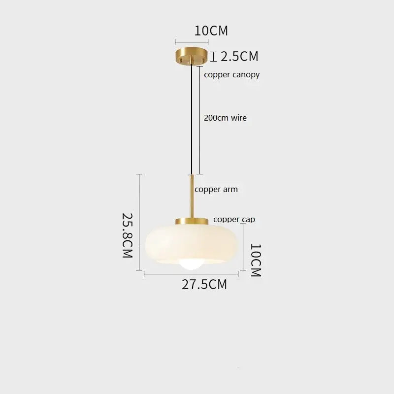 Modern brass and amber glass pendant light – kitchen led lighting