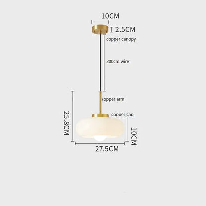 Modern brass and amber glass pendant light – kitchen led lighting
