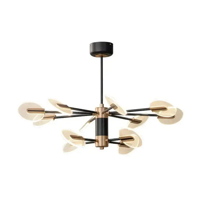 Modern brass and black acrylic led ceiling chandelier living room