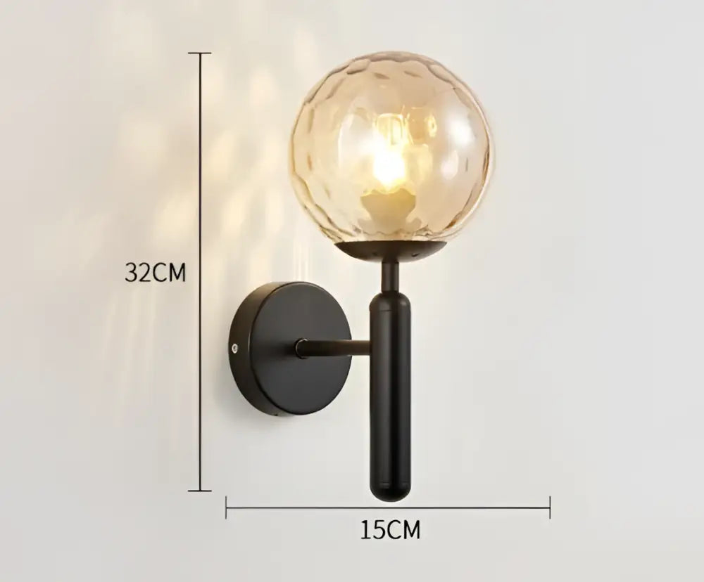 Modern brass and black art glass ball chandelier living room light