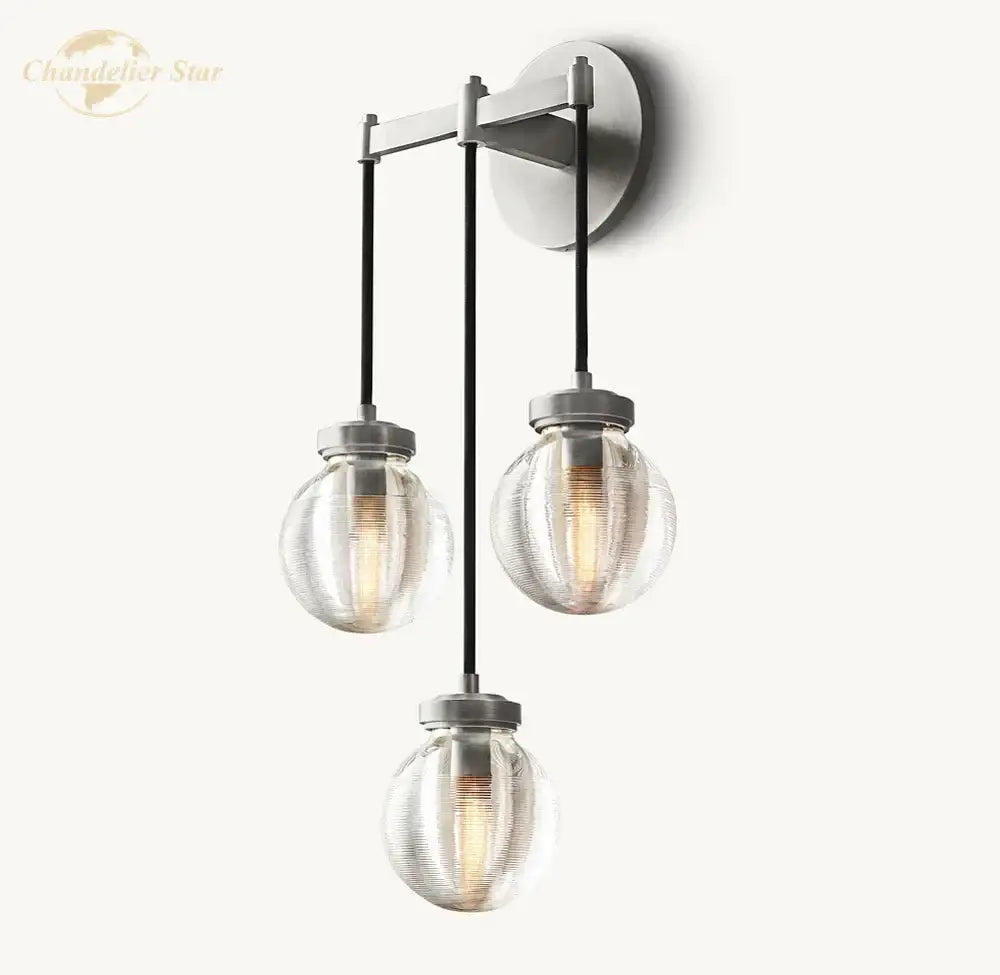 Modern brass and black crystal led wall sconce bedroom light fixture