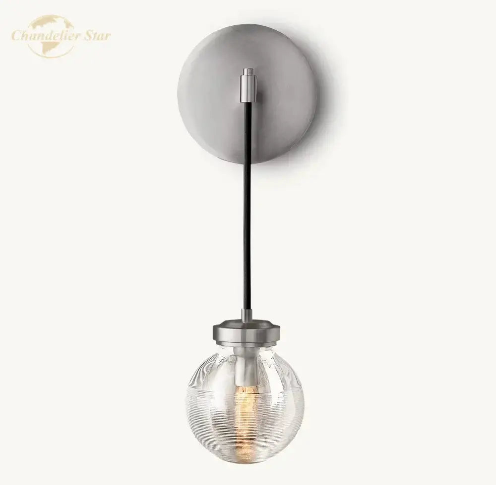 Modern brass and black crystal led wall sconce bedroom light fixture