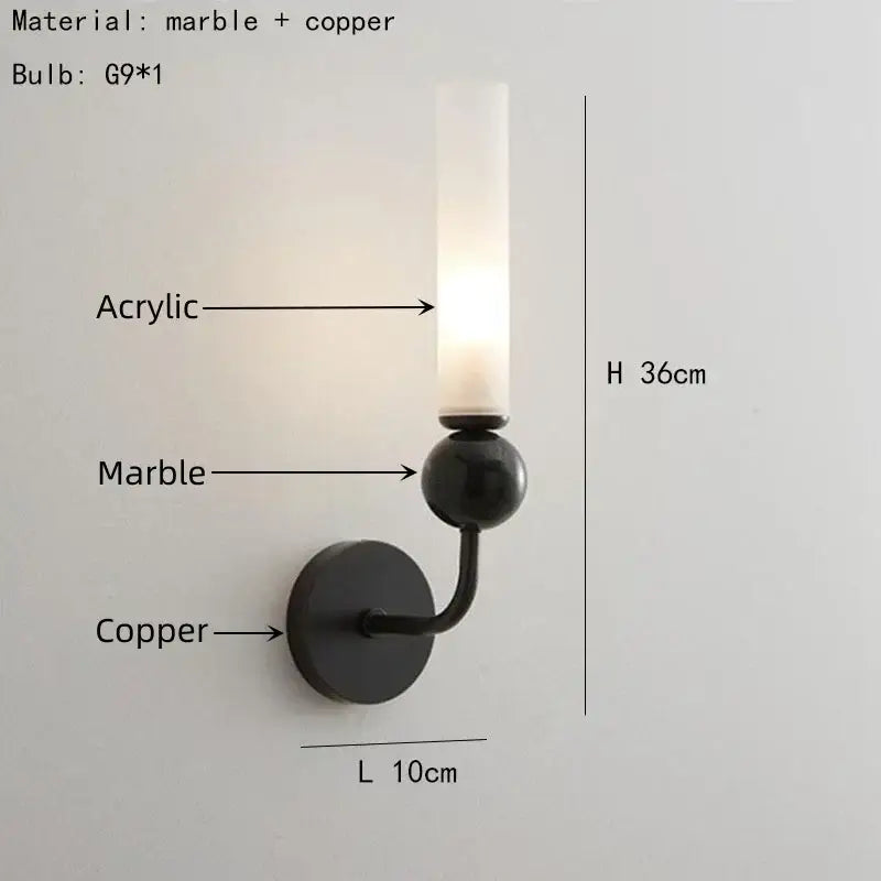 Modern brass and black foyer hallway lamp living room sconce