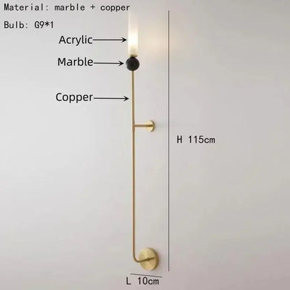 Modern brass and black foyer hallway lamp living room sconce