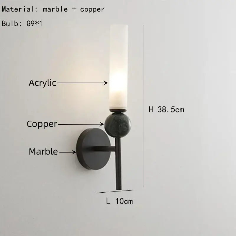 Modern brass and black foyer hallway lamp living room sconce