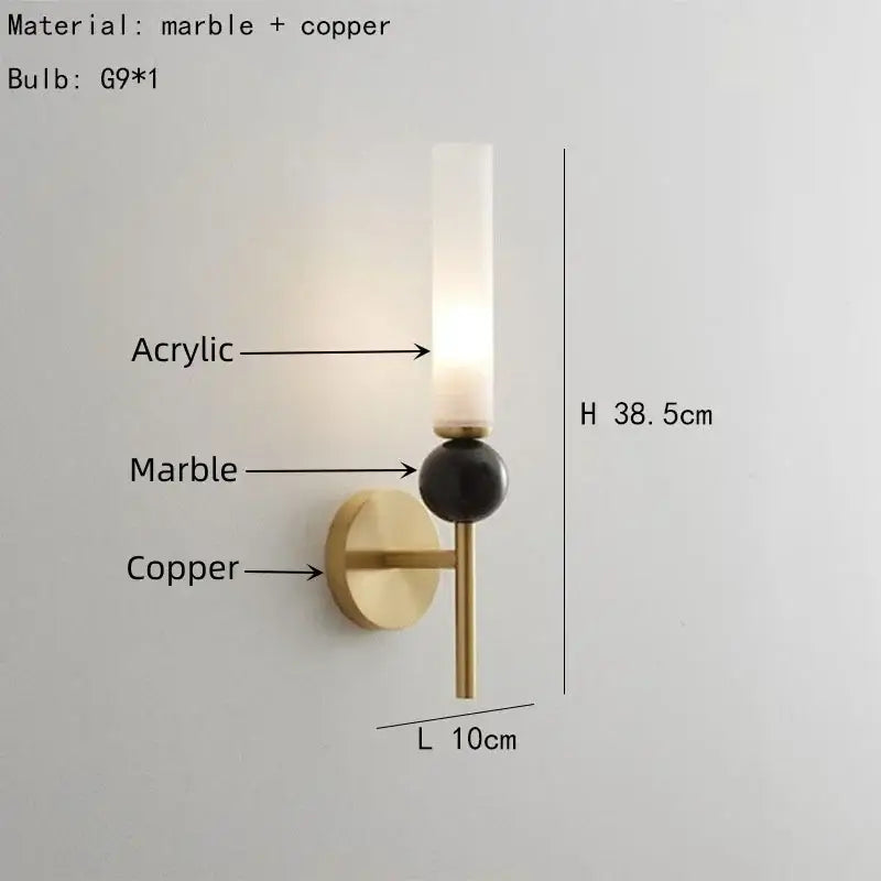Modern brass and black foyer hallway lamp living room sconce