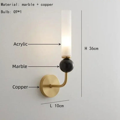 Modern brass and black foyer hallway lamp living room sconce