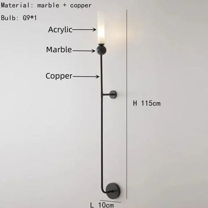 Modern brass and black foyer hallway lamp living room sconce