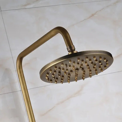 Modern brass and black dual handle shower faucet set bathroom caddy