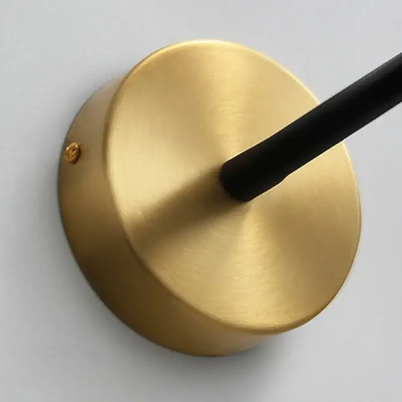 Modern brass and black wall lamp bedroom adjustable arm copper reading light