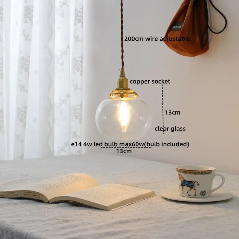 Modern brass and clear glass chandelier pendant light for dining room
