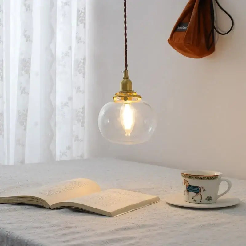 Modern brass and clear glass chandelier pendant light for dining room