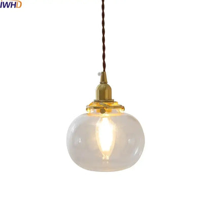 Modern brass and clear glass chandelier pendant light for dining room