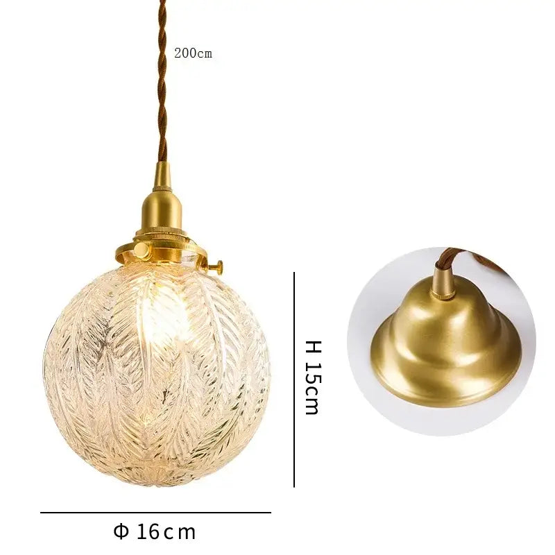 Modern brass and clear glass led pendant light for dining room
