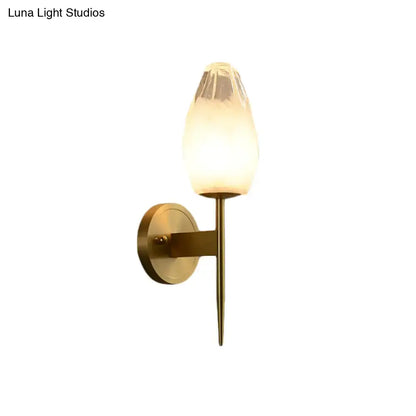 Modern brass and clear glass wall lamp bedroom sconce
