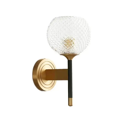Modern brass and copper wooden wall light living room sconce
