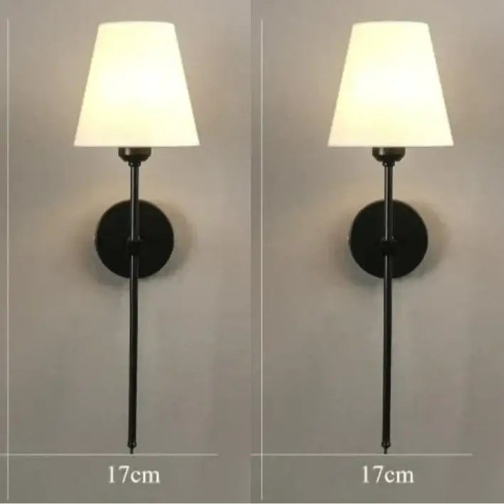Modern brass and cream fabric led wall lamps for bedroom