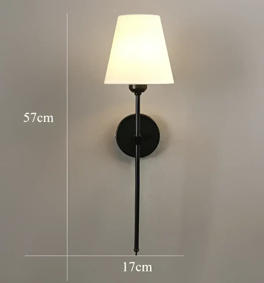 Modern brass and cream fabric led wall lamps for bedroom