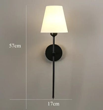 Modern brass and cream fabric led wall lamps for bedroom