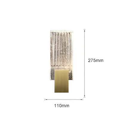 Modern brass and crystal wall light bedroom glass sconce
