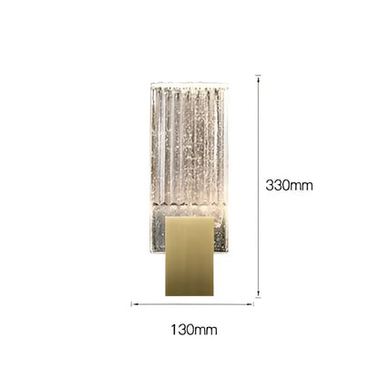 Modern brass and crystal wall light bedroom glass sconce