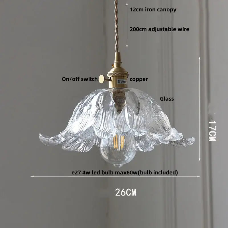 Modern brass and cut glass led pendant light for dining room