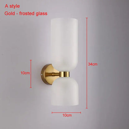 Modern brass and glass ball wall lamps bedroom sconces