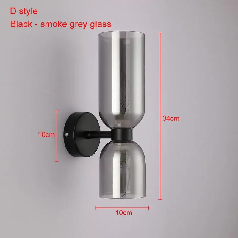 Modern brass and glass ball wall lamps bedroom sconces