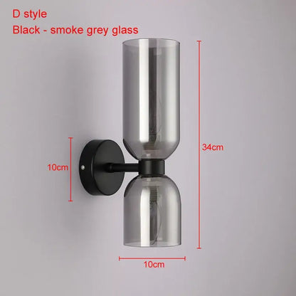 Modern brass and glass ball wall lamps bedroom sconces