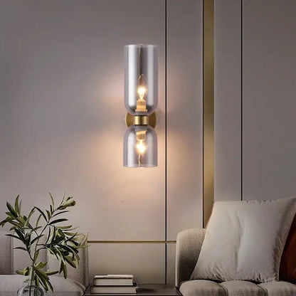 Modern brass and glass ball wall lamps bedroom sconces