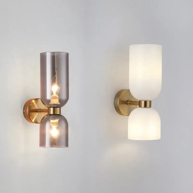 Modern brass and glass ball wall lamps bedroom sconces