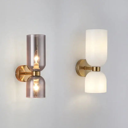 Modern brass and glass ball wall lamps bedroom sconces